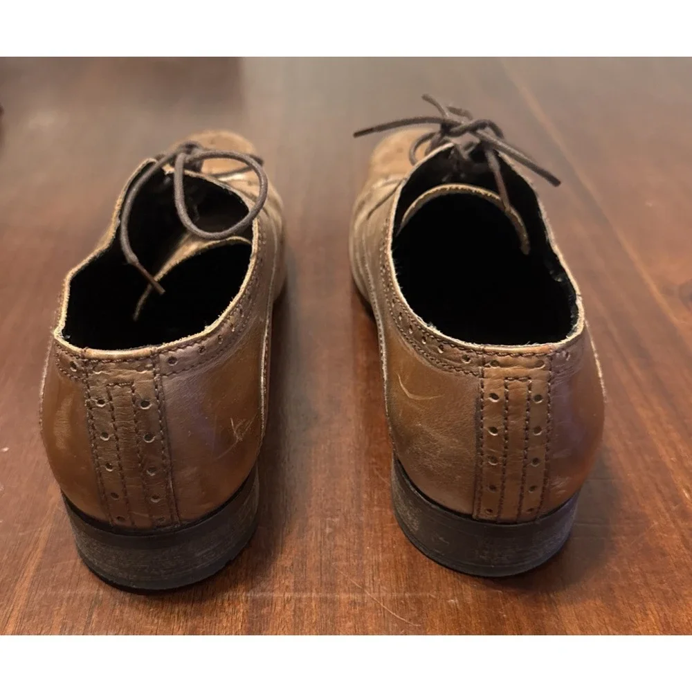 Kenneth Cole Reaction Public Affair 10.5M Brown Leather‎ Oxford Brogue Shoes